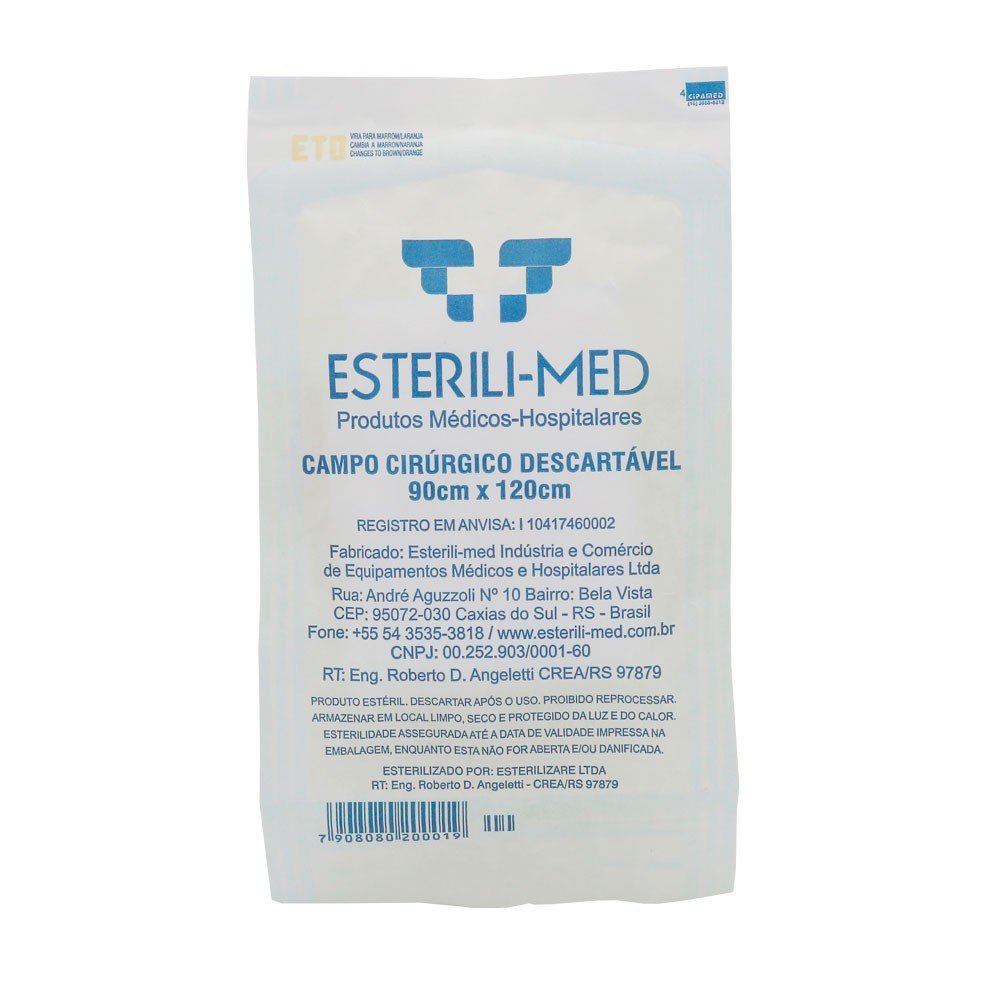 Campo Pl&aacute;stico Est&eacute;ril 90x120 pacote