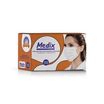 Kit 10 Caixas Máscara Rosa Com Elástico - Medix