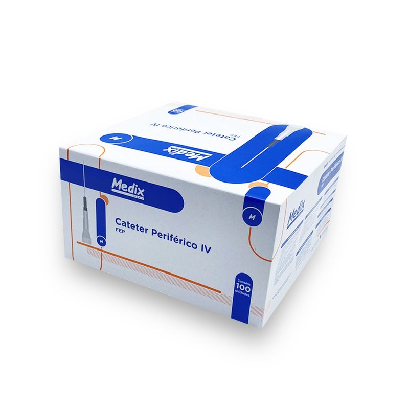 Cateter Intravenoso Caixa com 100 - Medix - 14G Laranja